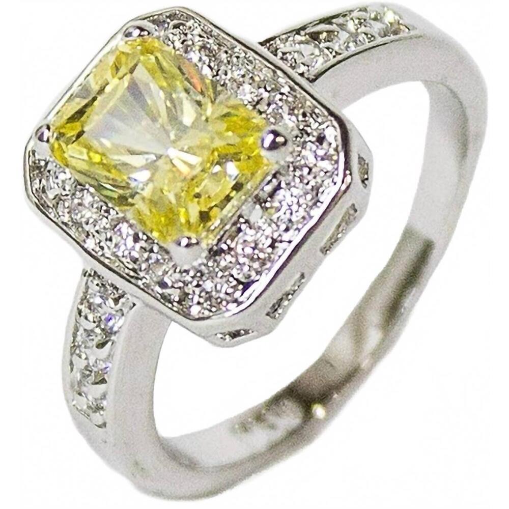 NEW FAIRE canary rhodium plated ring in yellow